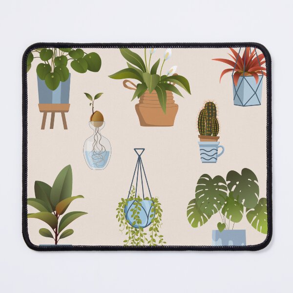 Aperçu de l'œuvre illustration numérique minimaliste de plusieurs plantes d'intérieur créée et vendue par artelleDesign.