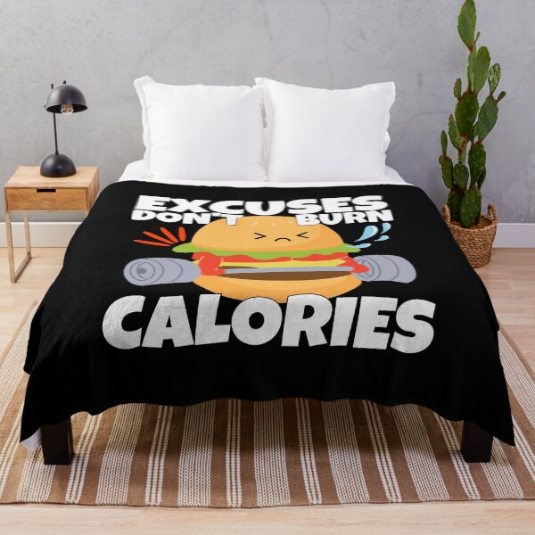 Item preview, Excuses Don't Burn Calories Gym Motivation Funny Burger designed and sold by ricricswert.