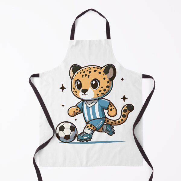 Item preview, Kawaii Cheetah Wearing A Soccer Jersey And Cleats Playing Soccer designed and sold by CanvasCutie.