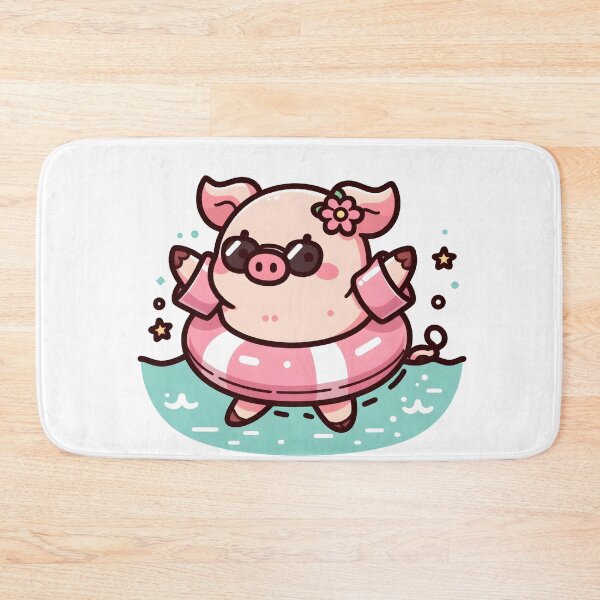 Item preview, Kawaii Pig With Arm Floaties designed and sold by CanvasCutie.