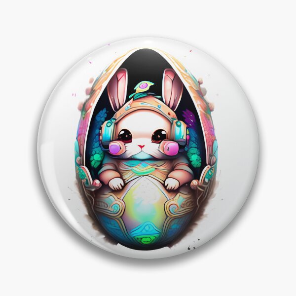 Item preview, Easter chibby cyber bunny inside Easter egg designed and sold by BritishDelights.