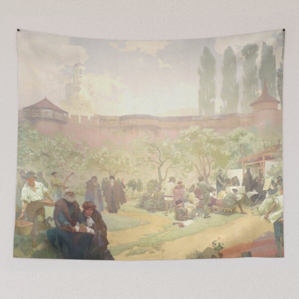 Item preview, The Slav Epic, cycle No.15 The Printing of the Bible of Kralice in Ivančice, by Alphonse Mucha. HIGH DEFINITION designed and sold by MINDTHECHERRY.