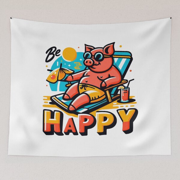 Item preview, Happy chilled out pig designed and sold by Dannysdesigns80.