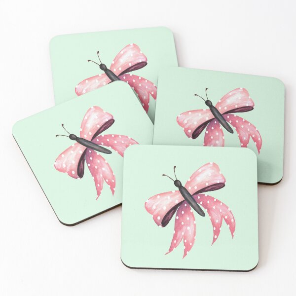 Item preview, Pink Bow and Butterfly designed and sold by papierquarell.