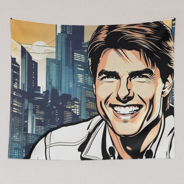 Item preview, Smiling Young Tom Cruise In Comics Art  designed and sold by sportsimpact.