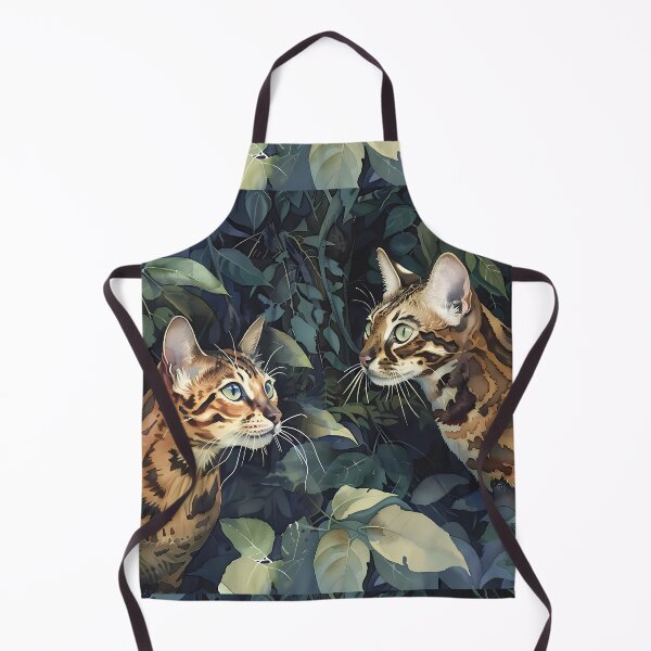 Item preview, “Hidden in the Emeralds” – Two spotted felines blending into the dense, verdant vegetation. designed and sold by PaintedKitties.