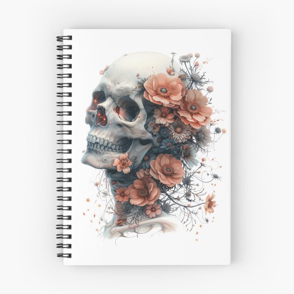 Item preview, Skull with flowers designed and sold by InfinityCircle.
