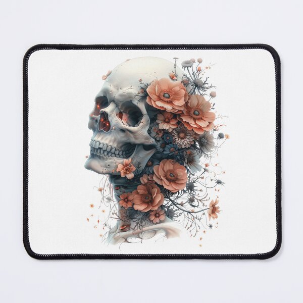 Item preview, Skull with flowers designed and sold by InfinityCircle.