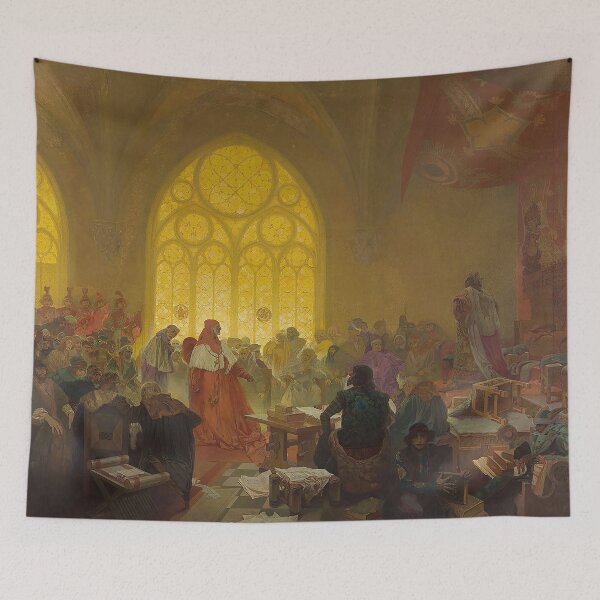 Item preview, The Slav Epic, cycle No.13 The Hussite King Jiří of Poděbrady 1923., by Alphonse Mucha. HIGH DEFINITION designed and sold by MINDTHECHERRY.