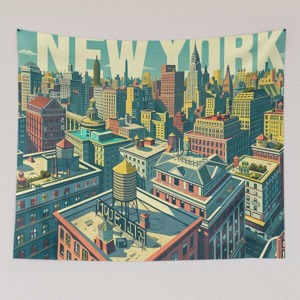 Item preview, Retro NewYork Illustration designed and sold by nomiraclehere.