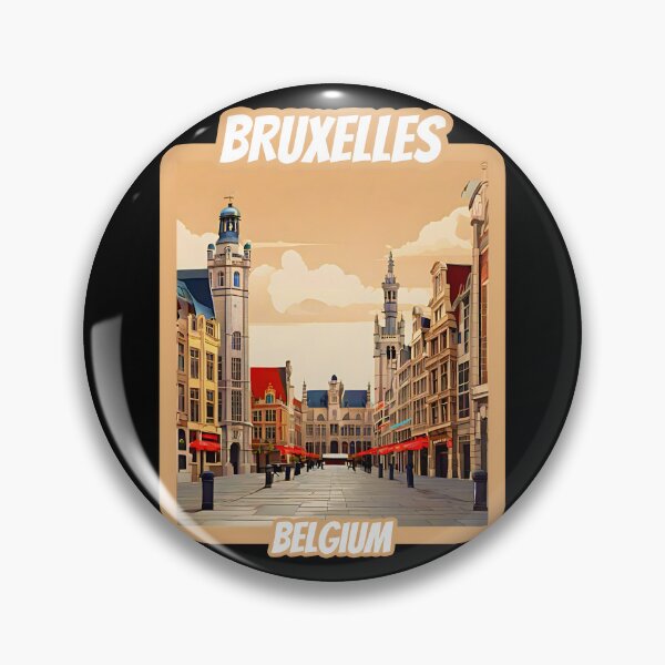 Artikelvorschau, Vintage Retro-Architekturlandschaft von Brüssel, Belgien. Schönes Reisedesign. entworfen und verkauft von Unitepeople.