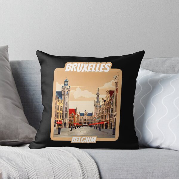 Item preview, Vintage retro Architectural landscape of Bruxelles, Belgium. Beautiful travel design. designed and sold by Unitepeople.