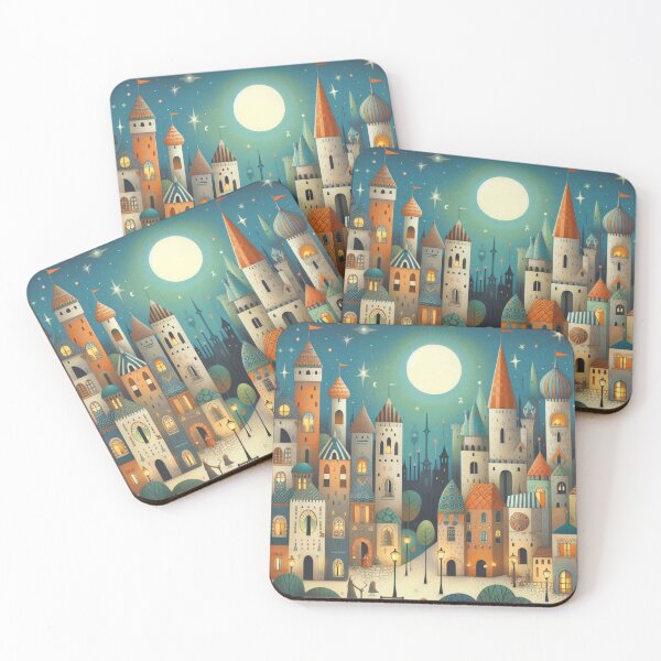 Item preview, Medieval Town at Night designed and sold by AnriIluridze.