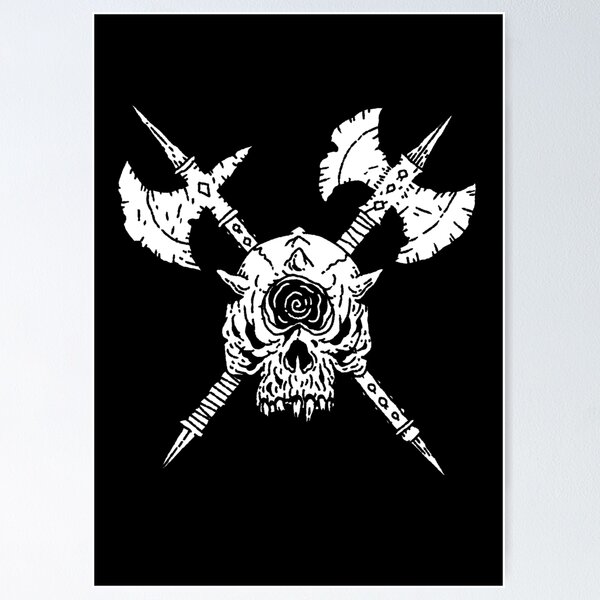 Item preview, Battle Skull Black & white designed and sold by VaultCrawler.