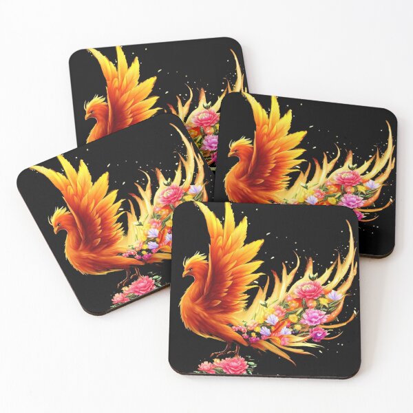 Item preview, Phoenix And Dragon Art Floral Golden Phoenix Bird Fire Flowers Fantasy designed and sold by Cr320.
