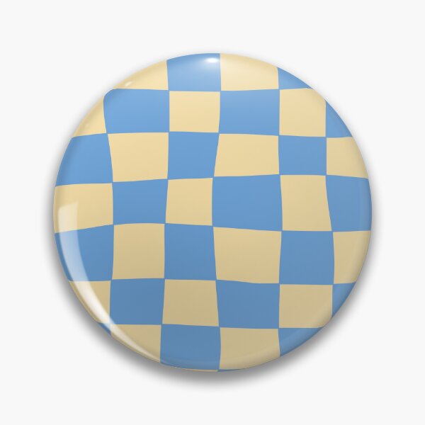 Item preview, Hand Drawn Checkerboard Pattern (blue/soft yellow) designed and sold by Design Minds Boutique.