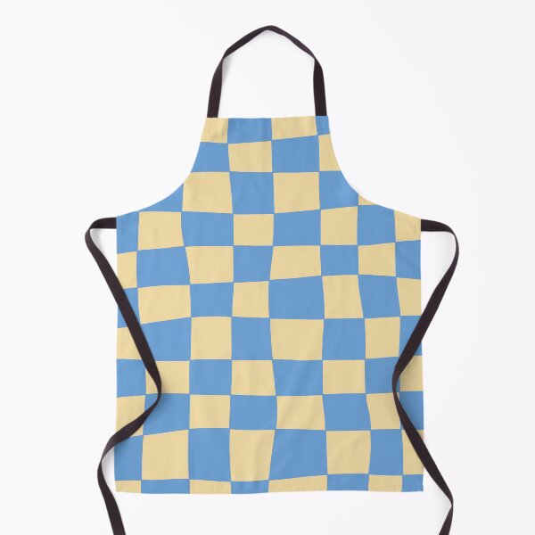 Artikelvorschau, Handgezeichnetes Schachbrettmuster (blau/zartgelb) entworfen und verkauft von Design Minds Boutique.