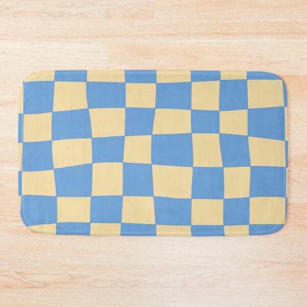 Item preview, Hand Drawn Checkerboard Pattern (blue/soft yellow) designed and sold by Design Minds Boutique.