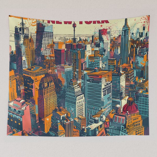 Item preview, Retro NewYork Illustration designed and sold by nomiraclehere.