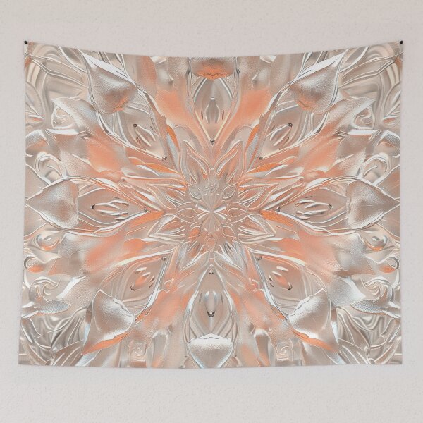 Item preview, White and peach fuzz glass mandala designed and sold by Fantasyplus.