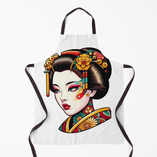 Item preview, Geisha Head Portrait - Colored Illustration designed and sold by AD-Digital-Art.