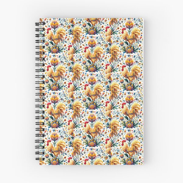Item preview, Folk Art Chicken floral pattern 3 designed and sold by FOLK ART FUSION.
