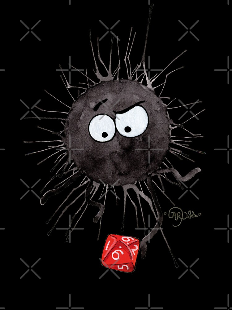 Thumbnail 7 of 7, Oversized T-Shirt, Black Puffball with RPG dice designed and sold by CaryadArtwork.