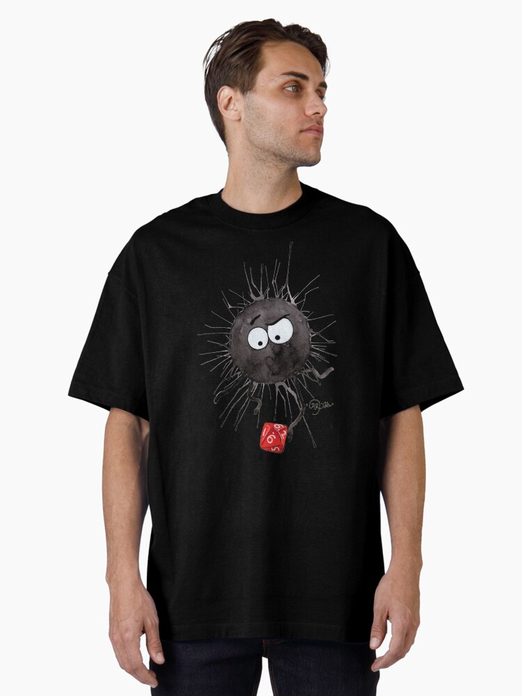 Thumbnail 1 of 7, Oversized T-Shirt, Black Puffball with RPG dice designed and sold by CaryadArtwork.