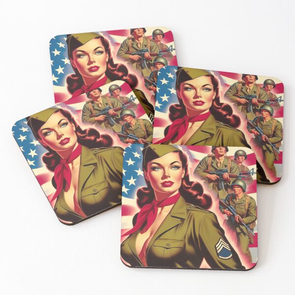 Aperçu de l'œuvre Pin-up militaire vintage créée et vendue par PulpVintage.