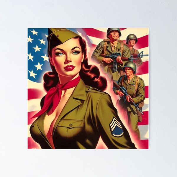 Item preview, Vintage Military Pin-up designed and sold by PulpVintage.