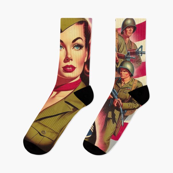 Aperçu de l'œuvre Pin-up militaire vintage créée et vendue par PulpVintage.