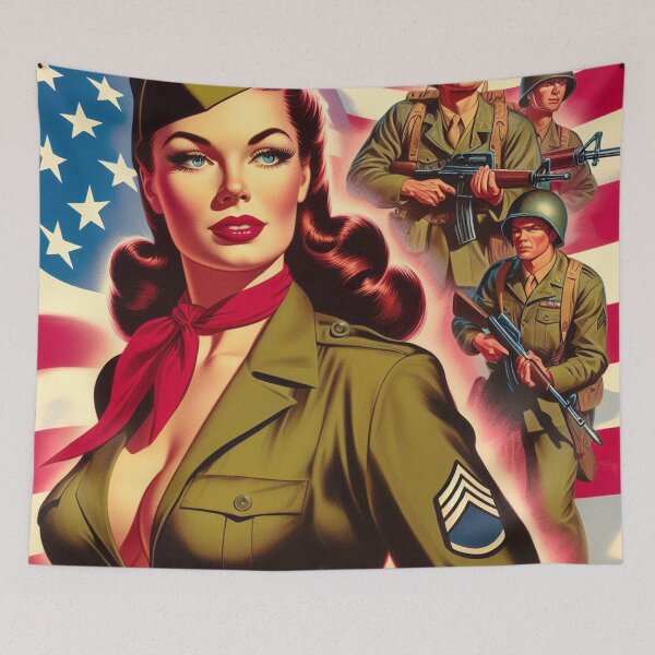 Aperçu de l'œuvre Pin-up militaire vintage créée et vendue par PulpVintage.