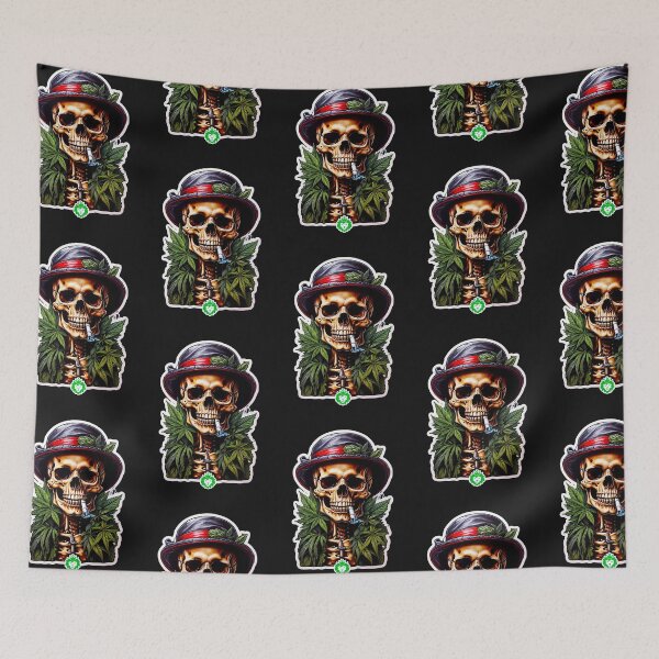 Item preview, Skull smoking weed designed and sold by GreenKingShop.