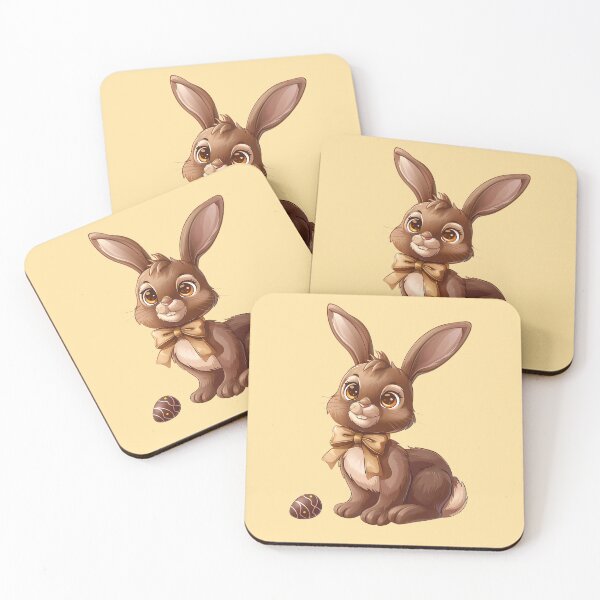 Item preview, Chocolate Colored Easter Bunny and Egg designed and sold by LarkspurAndTea.