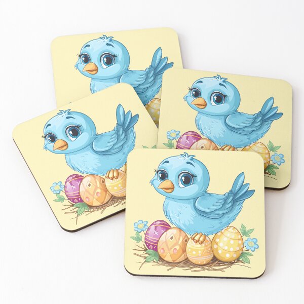 Item preview, Blue Bird on a Nest with Easter Eggs designed and sold by LarkspurAndTea.