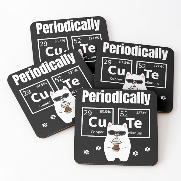 Item preview, Funny Periodically Cu Te Science Coffee Cat Graphic designed and sold by myrll.