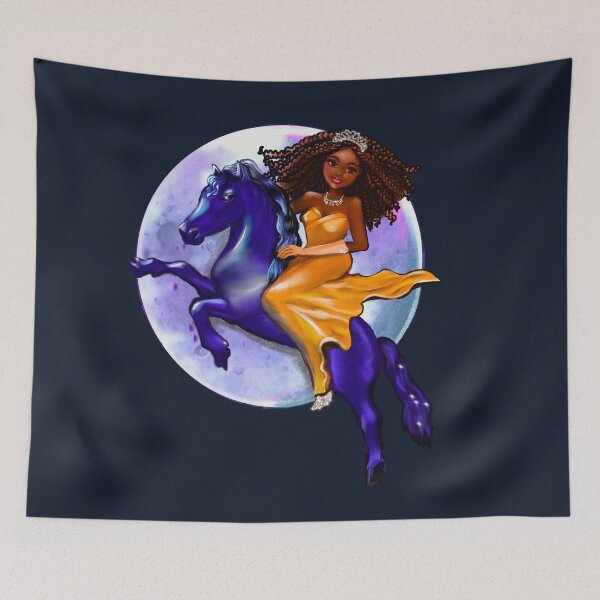 Item preview, African American Afro Queen on horse | Strong Black Woman Melanin Dance Art | Educated Black Girl Birthday Gift designed and sold by Artonmytee.