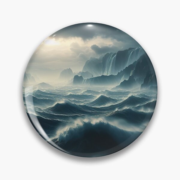 Item preview, Stormy sea at night. Heavy sea. A strong storm with big waves in the ocean. Night thunderstorm. Dark mode colors.  designed and sold by digoarpi.