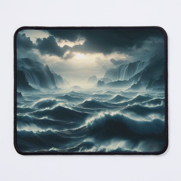 Item preview, Stormy sea at night. Heavy sea. A strong storm with big waves in the ocean. Night thunderstorm. Dark mode colors.  designed and sold by digoarpi.