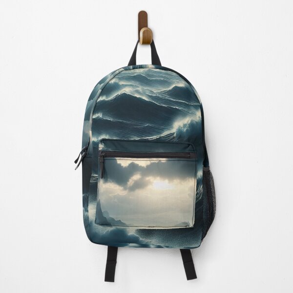 Item preview, Stormy sea at night. Heavy sea. A strong storm with big waves in the ocean. Night thunderstorm. Dark mode colors.  designed and sold by digoarpi.