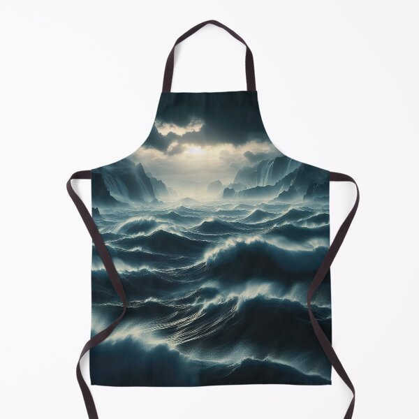 Item preview, Stormy sea at night. Heavy sea. A strong storm with big waves in the ocean. Night thunderstorm. Dark mode colors.  designed and sold by digoarpi.