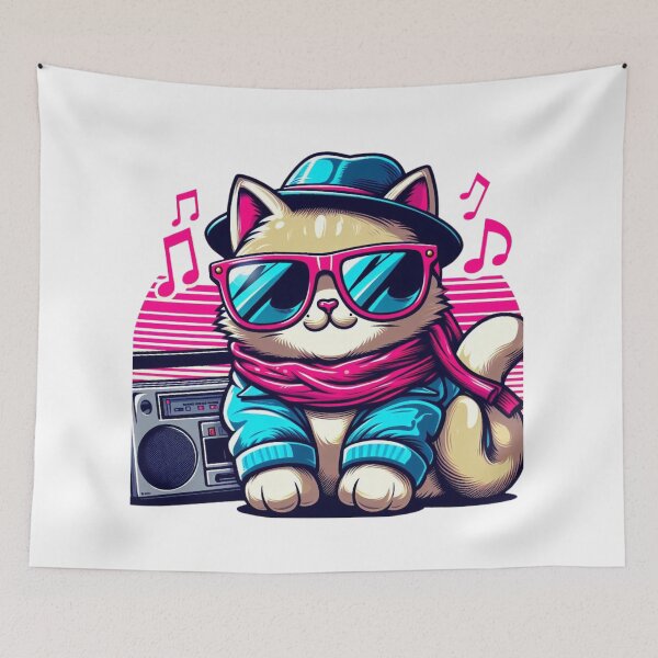 Item preview, 80's Cat Music Vibe designed and sold by Furbabies Art.