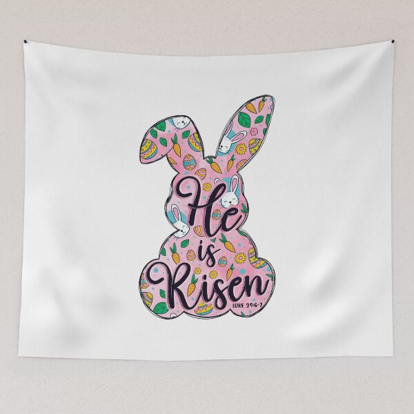Item preview, He Is Risen, Bunny Christian | Easter Day designed and sold by LunaNovaArtShop.
