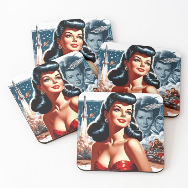 Item preview, Vintage Space Pin-up designed and sold by PulpVintage.