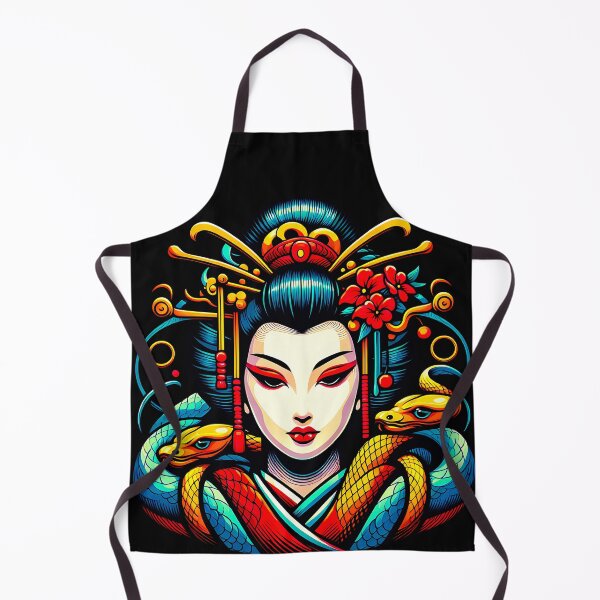 Item preview, Abstract Geisha with Snakes -Colorful Illustration designed and sold by AD-Digital-Art.