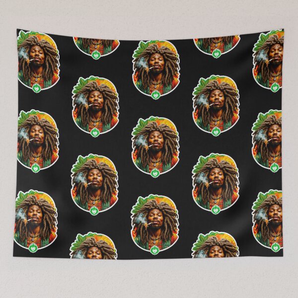 Item preview, Rastafari smoking weed designed and sold by GreenKingShop.