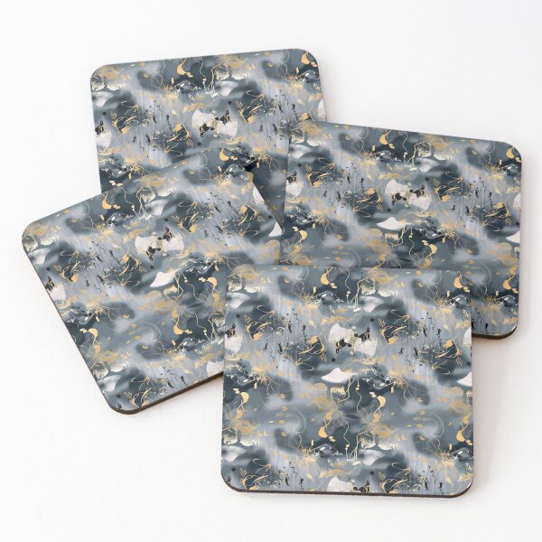 Item preview, Ocean’s Whisper: Golden Undersea Botanical Pattern designed and sold by Moisky Art.