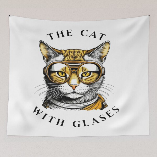 Item preview, cat with glasses designed and sold by MosaicMagic.