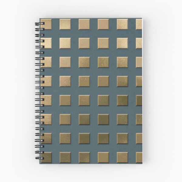 Item preview, Gold and Blue Metal 3D Squares Pattern designed and sold by Diana377.
