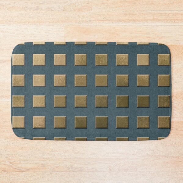Item preview, Gold and Blue Metal 3D Squares Pattern designed and sold by Diana377.